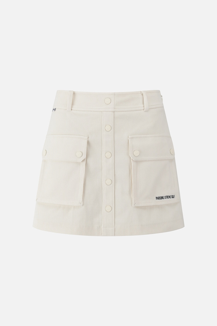 WOMEN CORDUROY SKIRT PKFCW560501 WHITE 상품 이미지