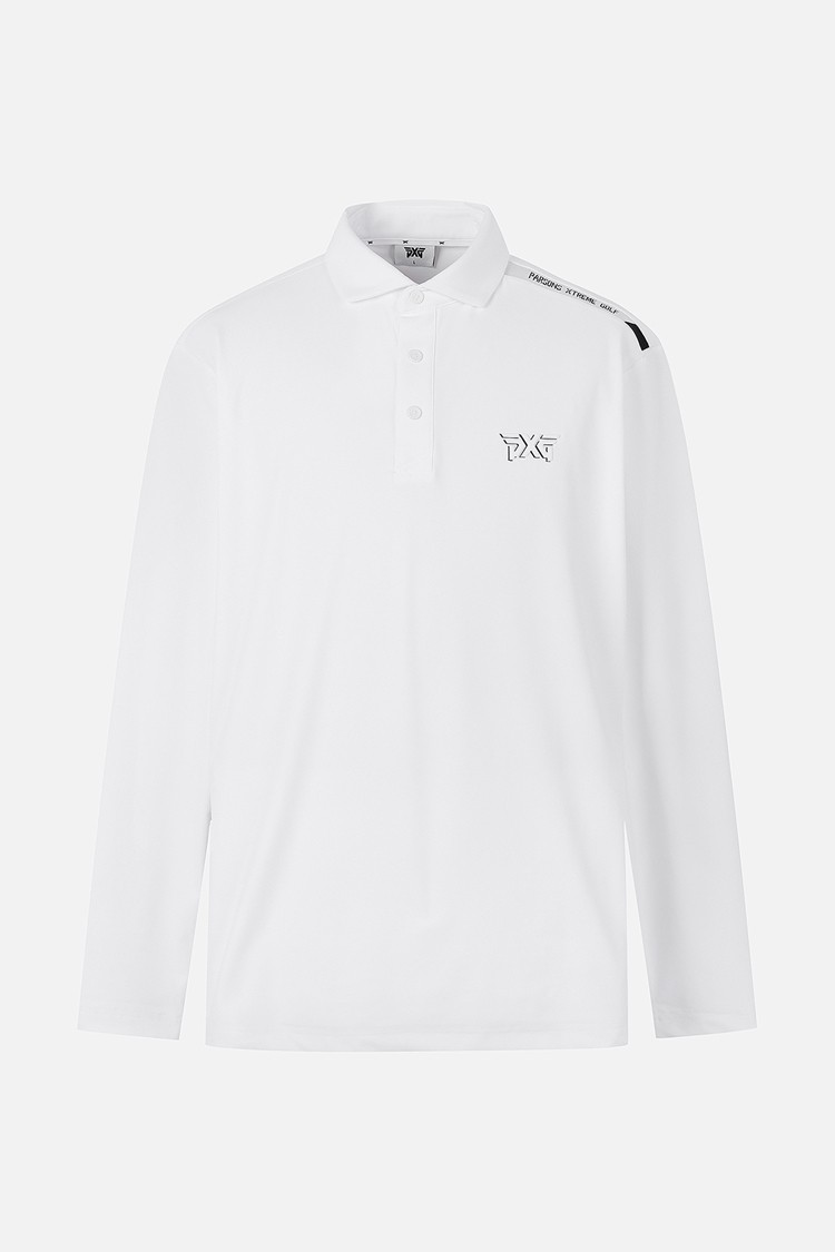 MEN ESSENTIAL COLLAR LONG SLEEVE PKFPM210601 WHITE 상품 이미지