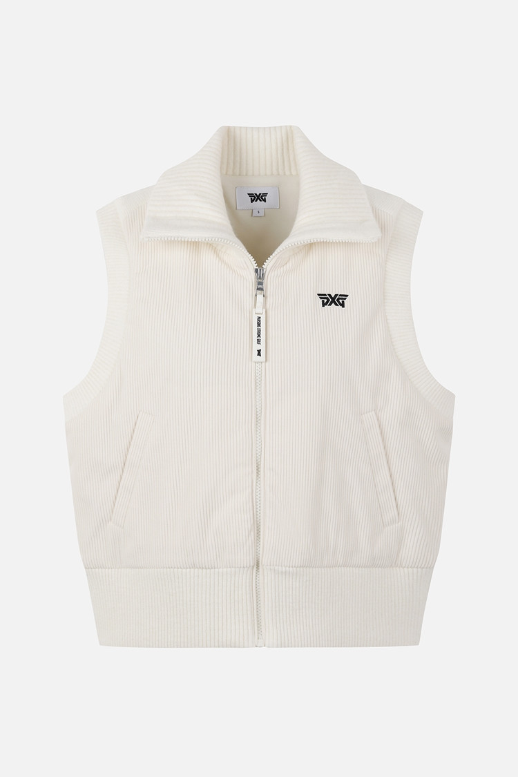 WOMEN WOVEN HYBRID KNIT VEST PKFPW421101 WHITE 상품 이미지