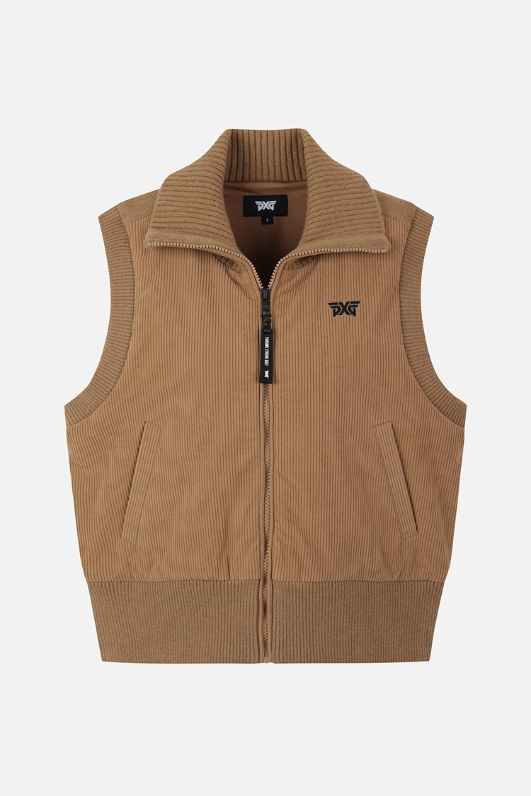 WOMEN WOVEN HYBRID KNIT VEST PKFPW421105 BEIGE 상품 이미지