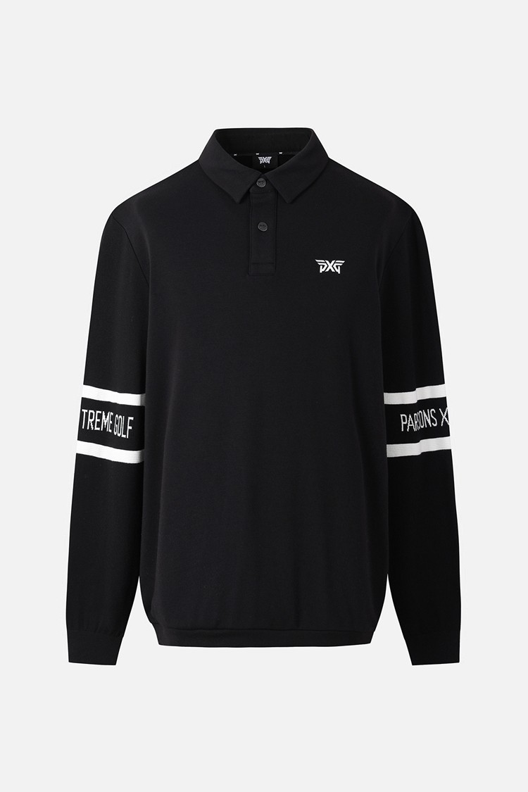 MEN RECON KNIT HYBRID COLLAR LONG SLEEVE PKWCM211421 BLACK 상품 이미지