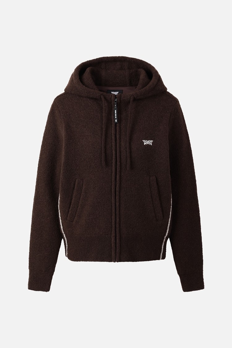WOMEN ZIP-UP CARDIGAN PKWCW431687 BROWN 상품 이미지