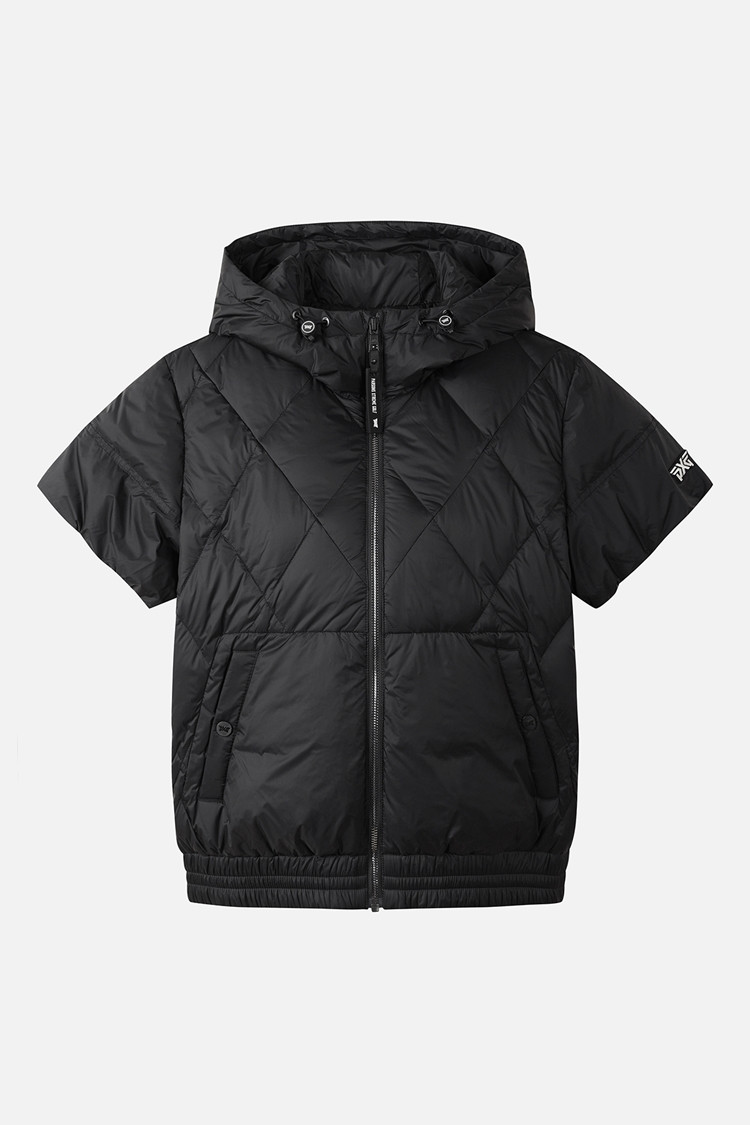 WOMEN SHORT-SLEEVE DOWN JACKET PKWCW631021 BLACK 상품 이미지