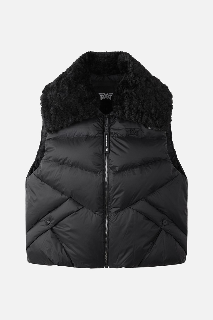 WOMEN BIG COLLAR DOWN VEST PKWCW641321 BLACK 상품 이미지
