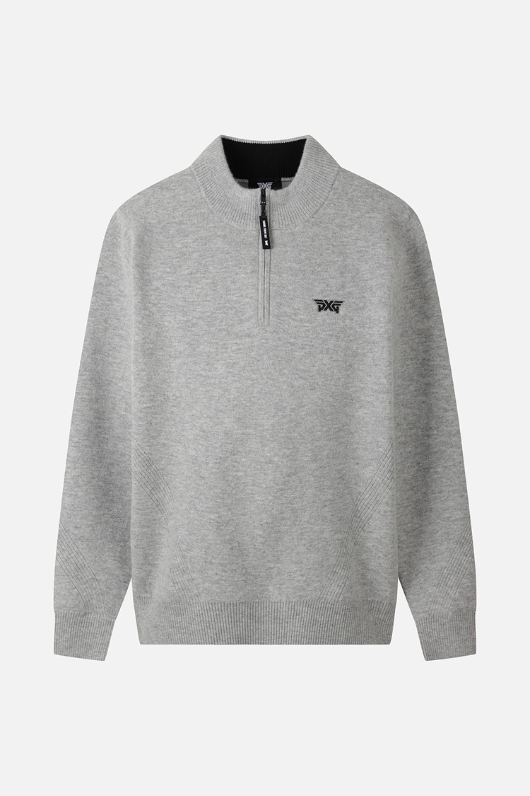 MEN GEN-X CASHEMRE BLEND SET HALF-ZIP SWEATER PKWPM411711 L/GREY 상품 이미지