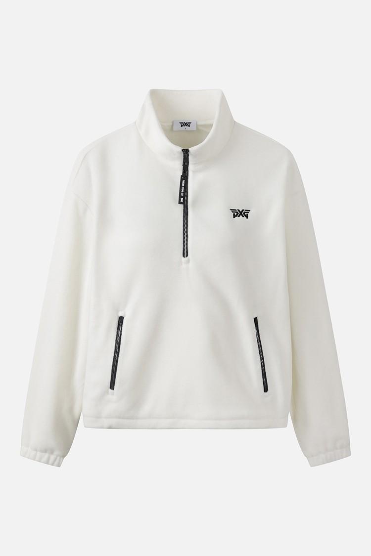 WOMEN ESSENTIAL HALF-ZIP LONG SLEEVE PKWPW111401 WHITE 상품 이미지