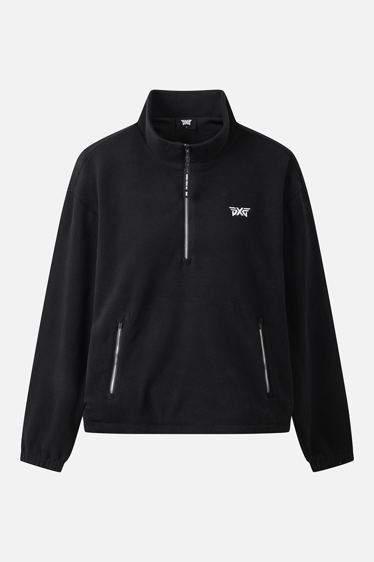 WOMEN ESSENTIAL HALF-ZIP LONG SLEEVE PKWPW111421 BLACK 상품 이미지