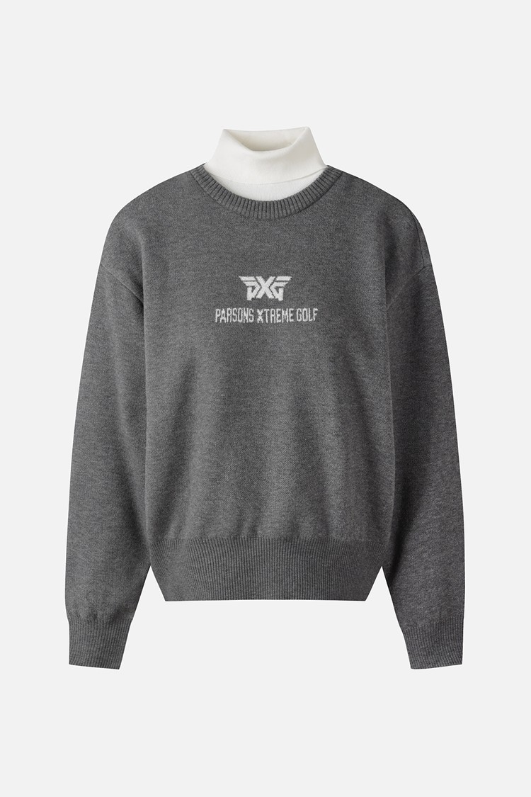 WOMEN WIND BLOCK HIGH-NECK SWEATER PKWPW411512 M/GREY 상품 이미지
