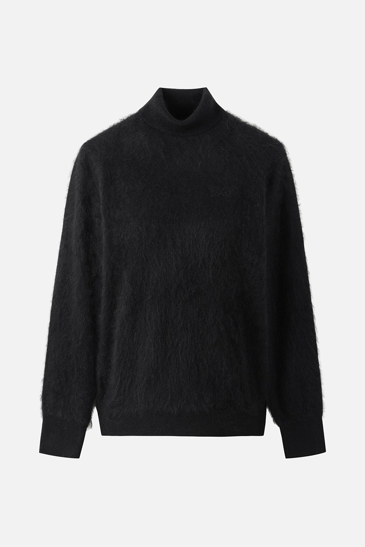 WOMEN BRUSHED CASHMERE SWEATER PKWPW411721 BLACK 상품 이미지