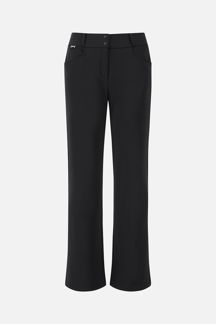 WOMEN BONDED SLIM BOOTCUT PANTS PKWPW511121 BLACK 상품 이미지