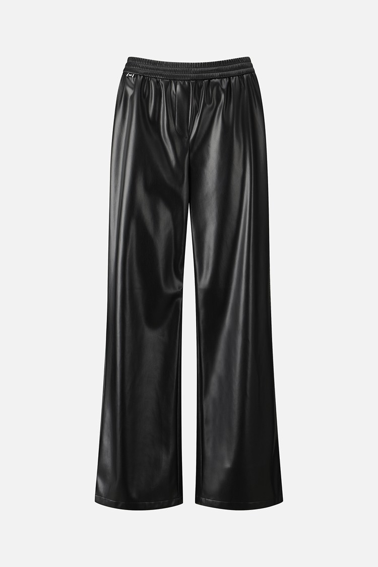 WOMEN LEATHER SET-UP PANTS PKWPW511521 BLACK 상품 이미지