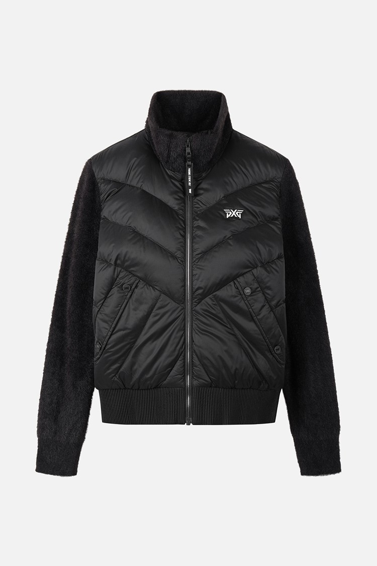 WOMEN KNIT HYBRID DOWN JACKET PKWPW631221 BLACK 상품 이미지