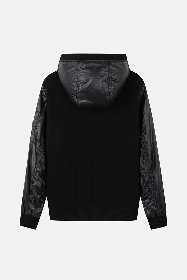 MEN HYBRID HOODED SWEATER PKFPM410921 BLACK 상품 이미지 1