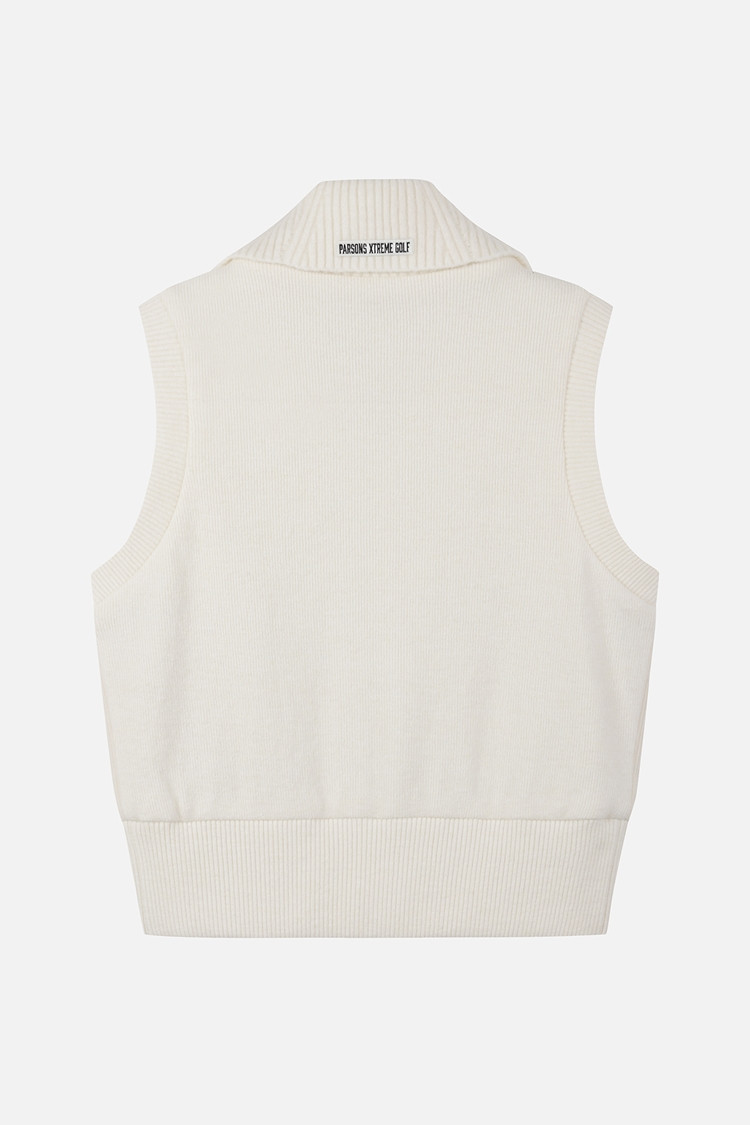 WOMEN WOVEN HYBRID KNIT VEST PKFPW421101 WHITE 상품 이미지1