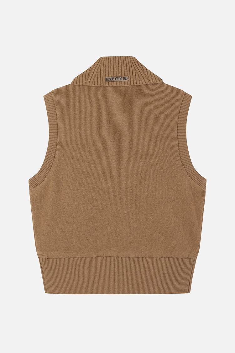 WOMEN WOVEN HYBRID KNIT VEST PKFPW421105 BEIGE 상품 이미지1