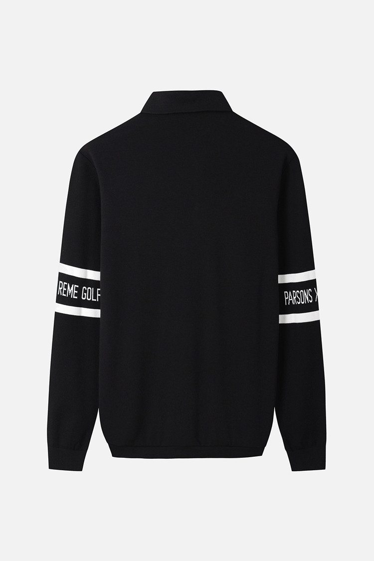 MEN RECON KNIT HYBRID COLLAR LONG SLEEVE PKWCM211421 BLACK 상품 이미지 1