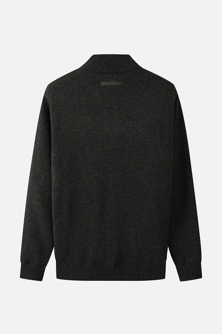 MEN TWO-TONE TEXTURED WINDPROOF HALF-ZIP SWEATER PKWCM411251 KHAKI 상품 이미지 1