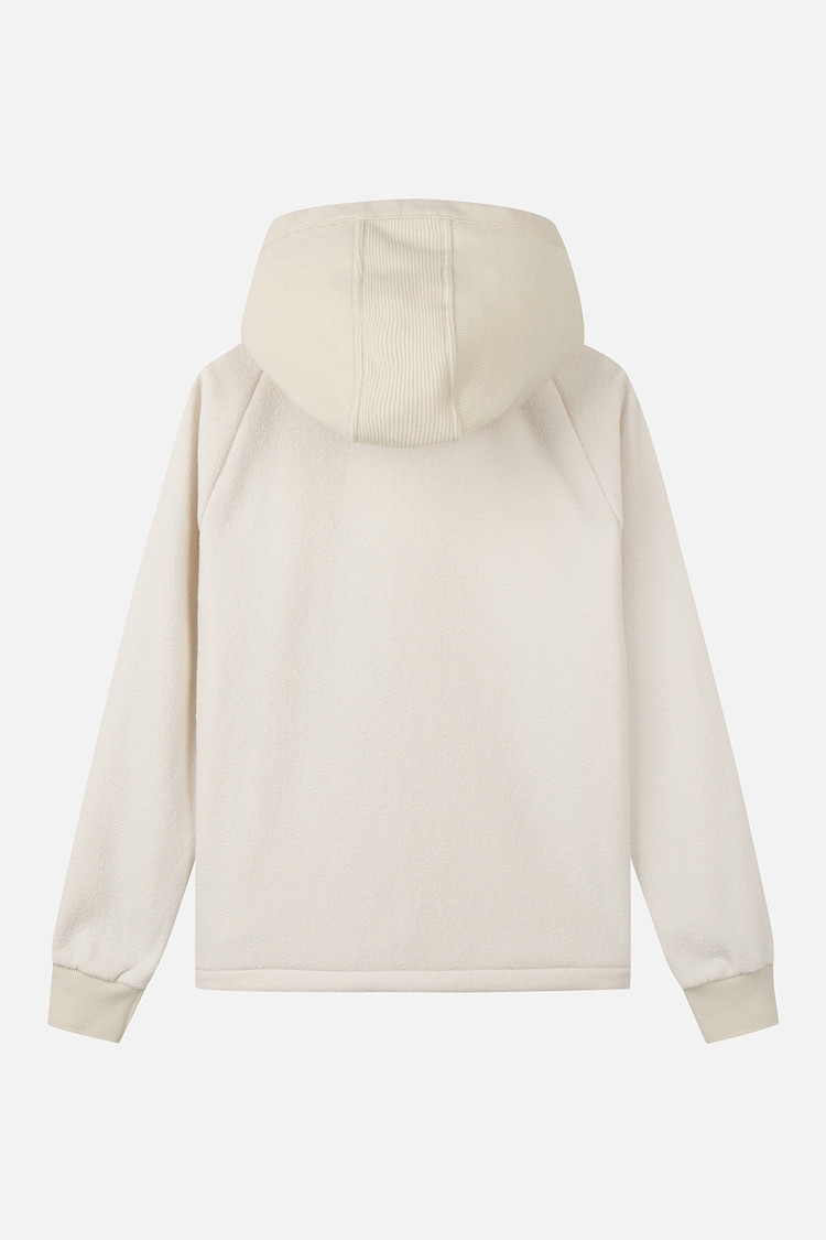 WOMEN KNIT MIX HOOD LONG SLEEVE PKWPW151301 WHITE 상품 이미지 1