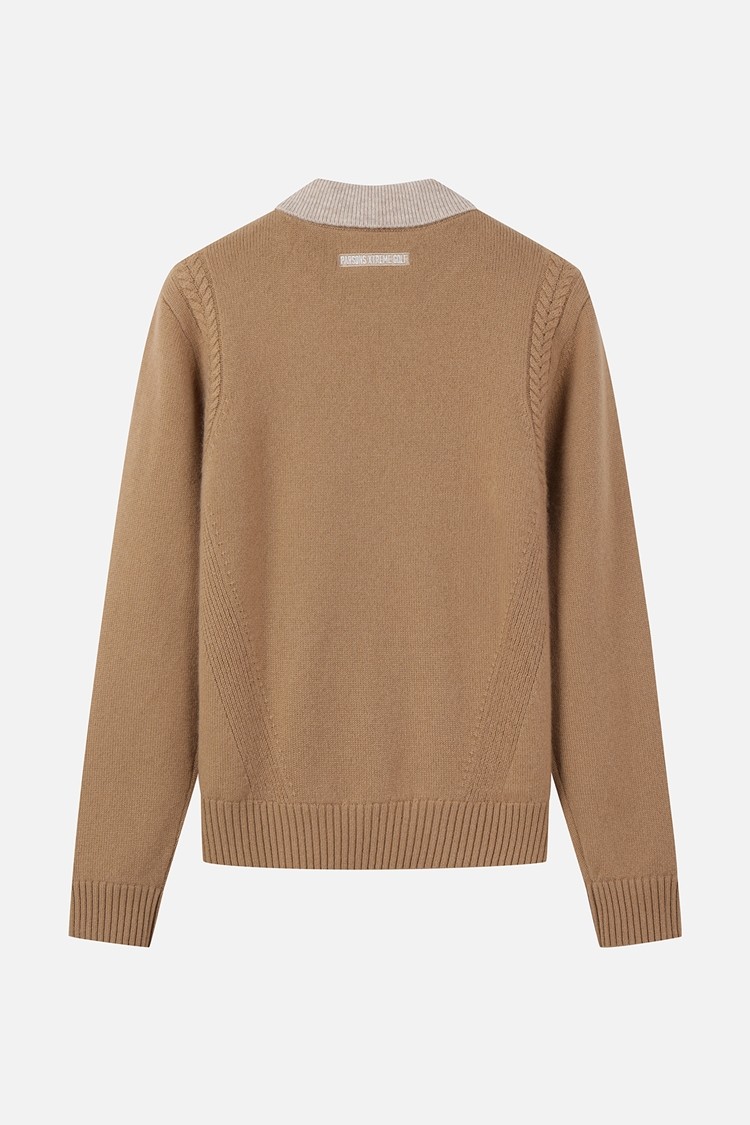 WOMEN CASHMERE WIND BLOCK SWEATER PKWPW411305 BEIGE 상품 이미지 1