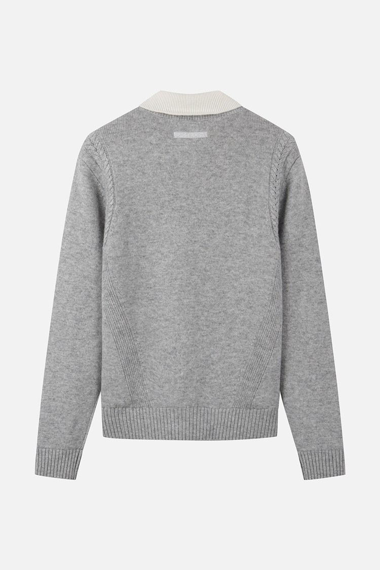 WOMEN CASHMERE WIND BLOCK SWEATER PKWPW411312 M/GREY 상품 이미지 1