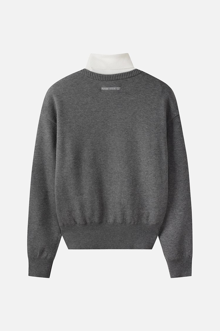 WOMEN WIND BLOCK HIGH-NECK SWEATER PKWPW411512 M/GREY 상품 이미지 1