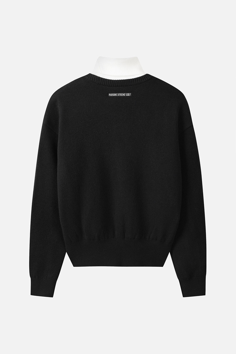 WOMEN WIND BLOCK HIGH-NECK SWEATER PKWPW411521 BLACK 상품 이미지 1