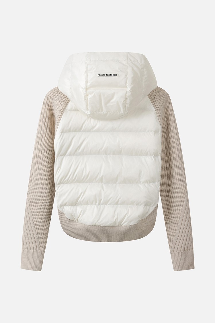 WOMEN SIDE OPEN WOVEN HYBRID DOWN JACKET PKWPW431905 BEIGE 상품 이미지 1