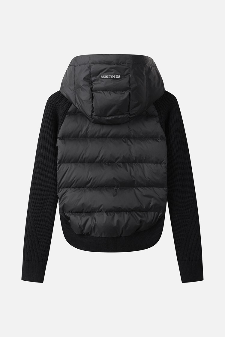 WOMEN SIDE OPEN WOVEN HYBRID DOWN JACKET PKWPW431921 BLACK 상품 이미지 1