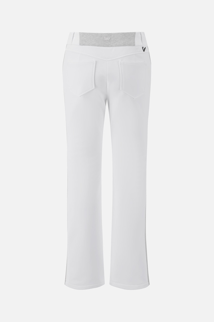 WOMEN BONDED SLIM BOOTCUT PANTS PKWPW511101 WHITE 상품 이미지 1
