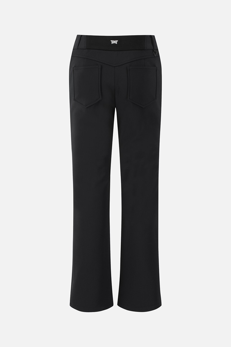 WOMEN BONDED SLIM BOOTCUT PANTS PKWPW511121 BLACK 상품 이미지 1