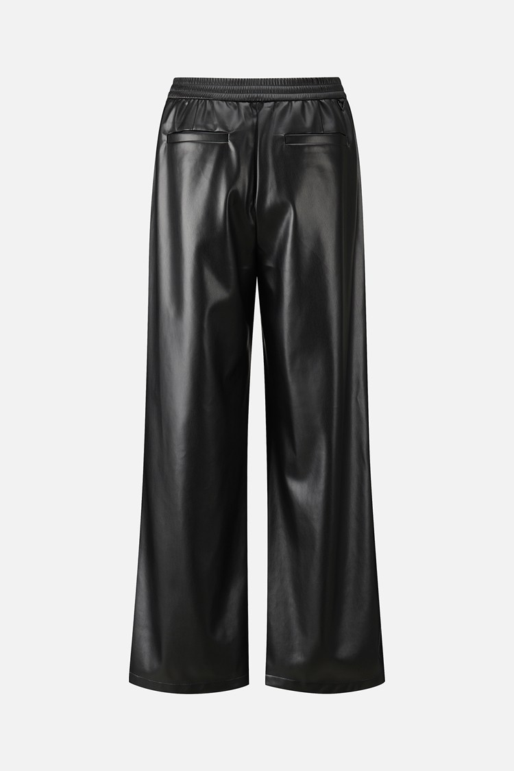 WOMEN LEATHER SET-UP PANTS PKWPW511521 BLACK 상품 이미지 1