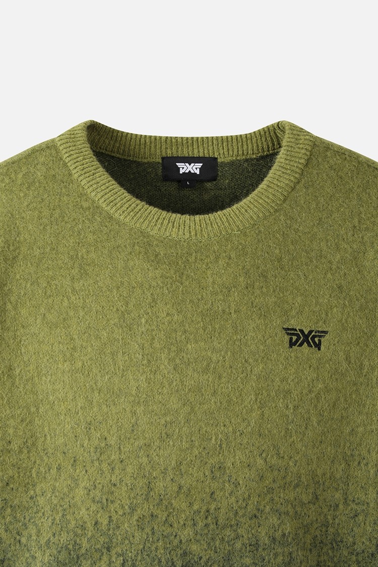MEN GRADATION ROUND NECK SWEATER PKFCM411108 MOSS GREEN 상품 이미지 1