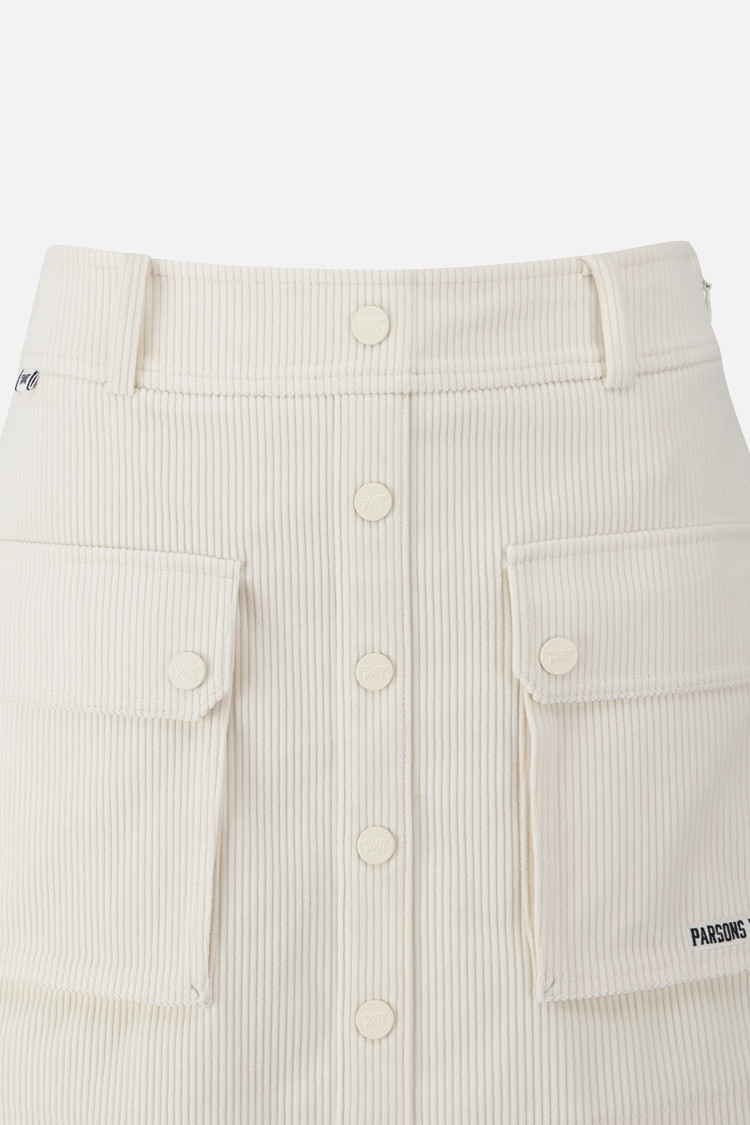 WOMEN CORDUROY SKIRT PKFCW560501 WHITE 상품 이미지2