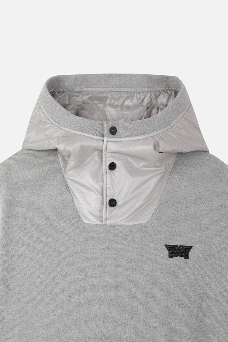 MEN HYBRID HOODED SWEATER PKFPM410911 L/GREY 상품 이미지 1