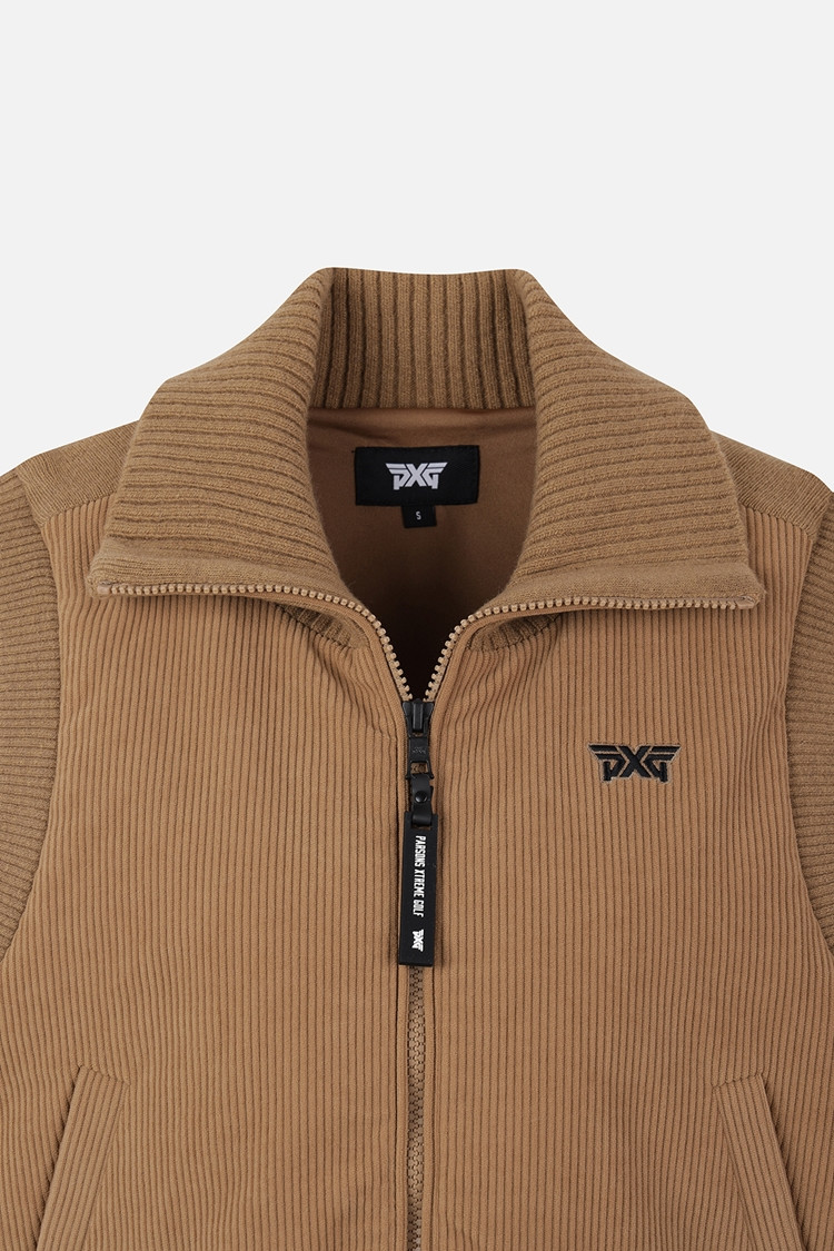 WOMEN WOVEN HYBRID KNIT VEST PKFPW421105 BEIGE 상품 이미지2