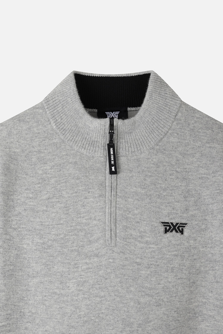 MEN GEN-X CASHEMRE BLEND SET HALF-ZIP SWEATER PKWPM411711 L/GREY 상품 이미지 1