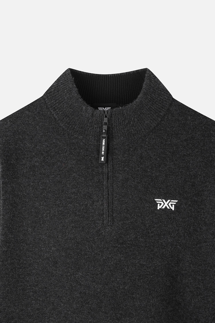 MEN GEN-X CASHEMRE BLEND SET HALF-ZIP SWEATER PKWPM411713 D/GREY 상품 이미지 1