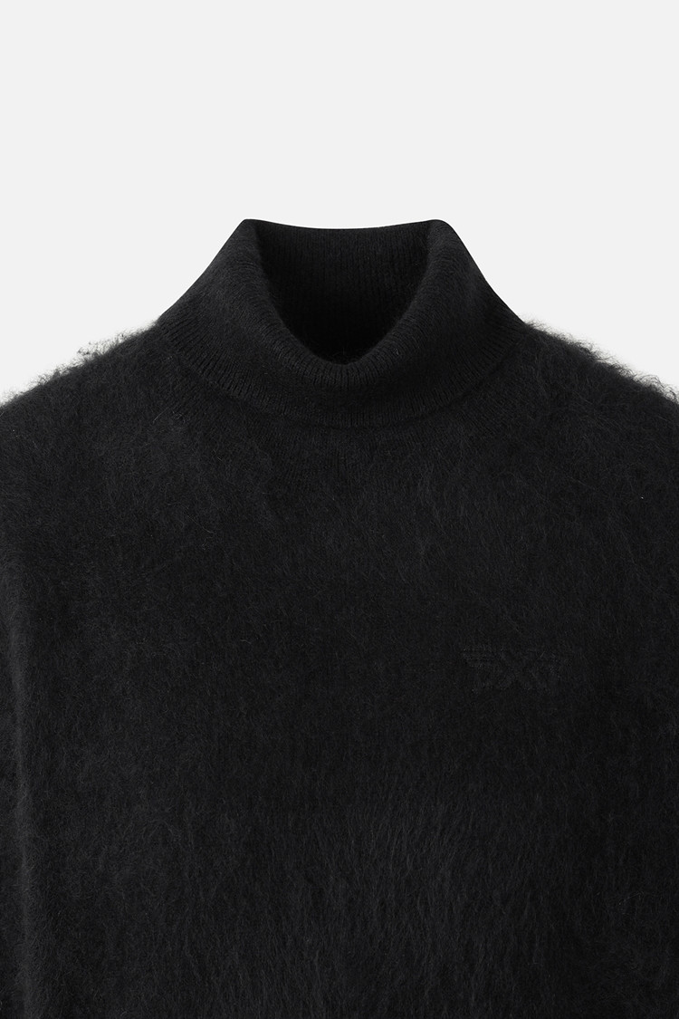 WOMEN BRUSHED CASHMERE SWEATER PKWPW411721 BLACK 상품 이미지 1