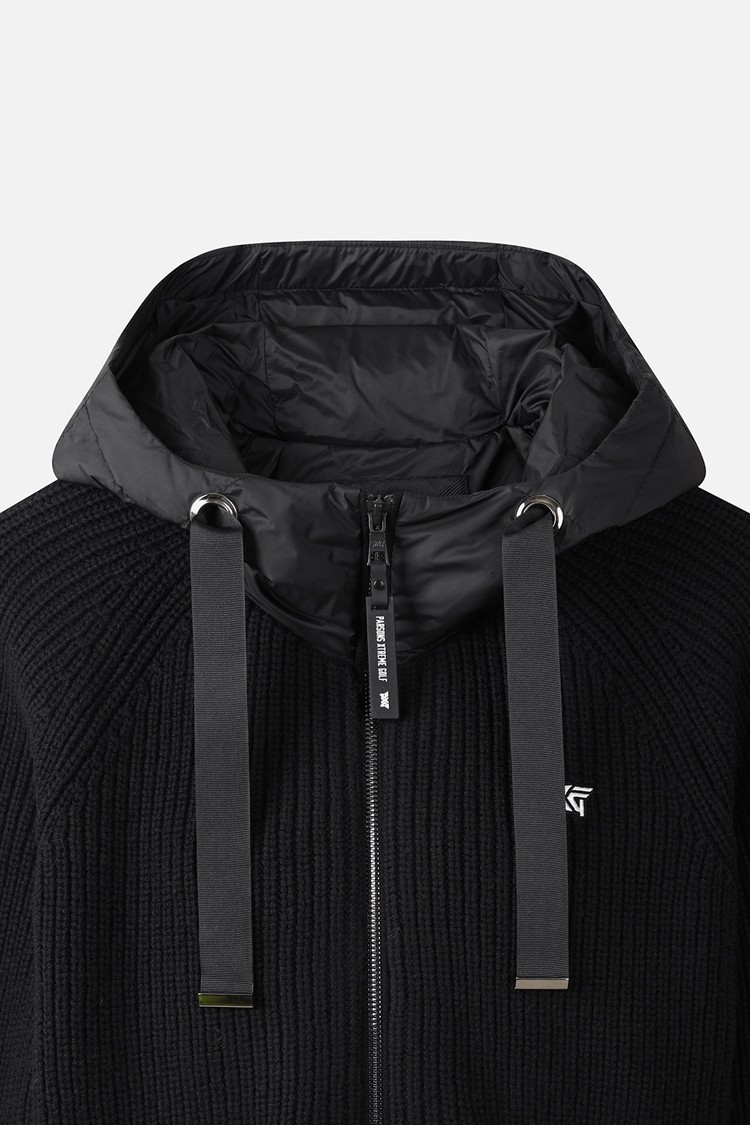 WOMEN SIDE OPEN WOVEN HYBRID DOWN JACKET PKWPW431921 BLACK 상품 이미지 1