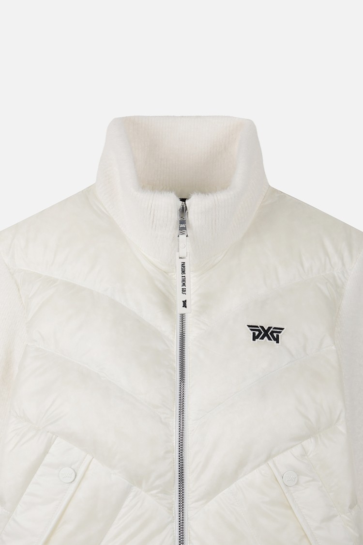 WOMEN KNIT HYBRID DOWN JACKET PKWPW631201 WHITE 상품 이미지 1