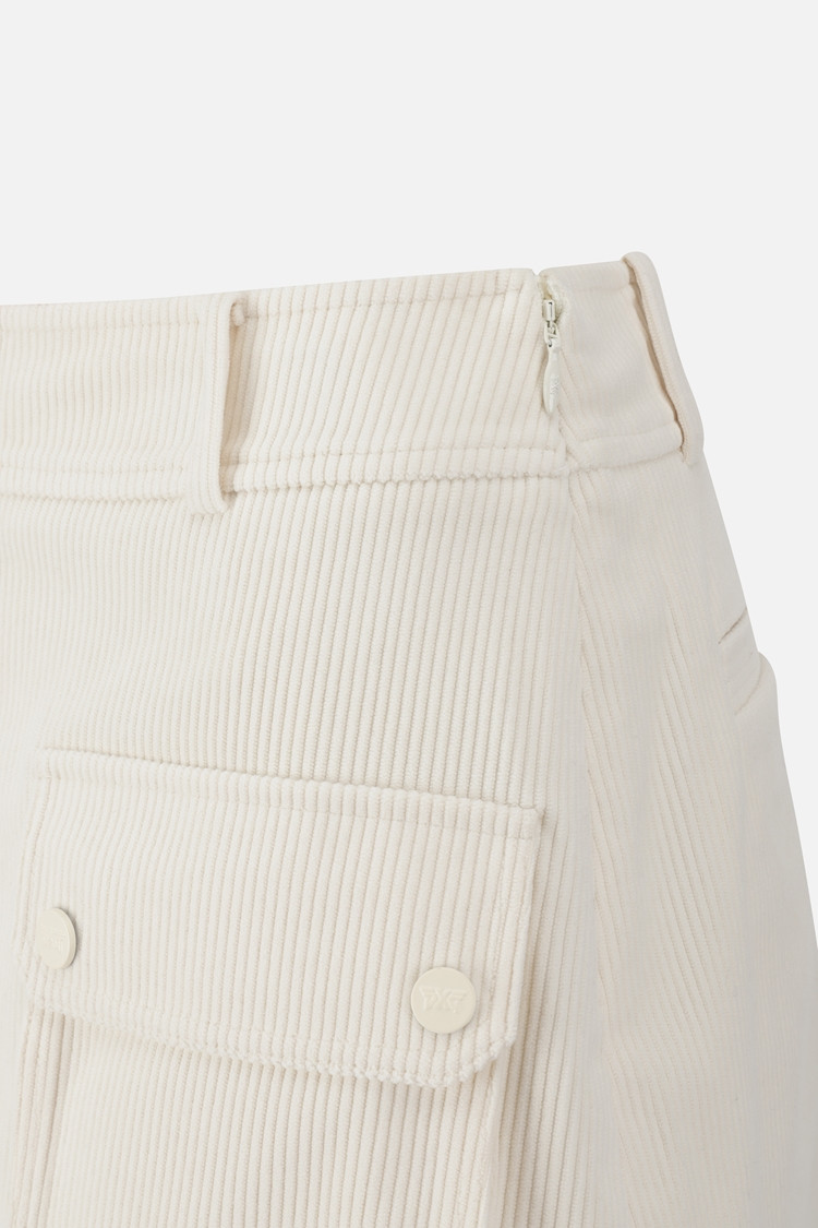 WOMEN CORDUROY SKIRT PKFCW560501 WHITE 상품 이미지3