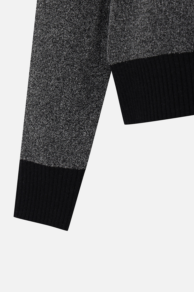 WOMEN HALF-ZIP HIGH-NECK SWEATER PKFPW411221 BLACK 상품 이미지 1