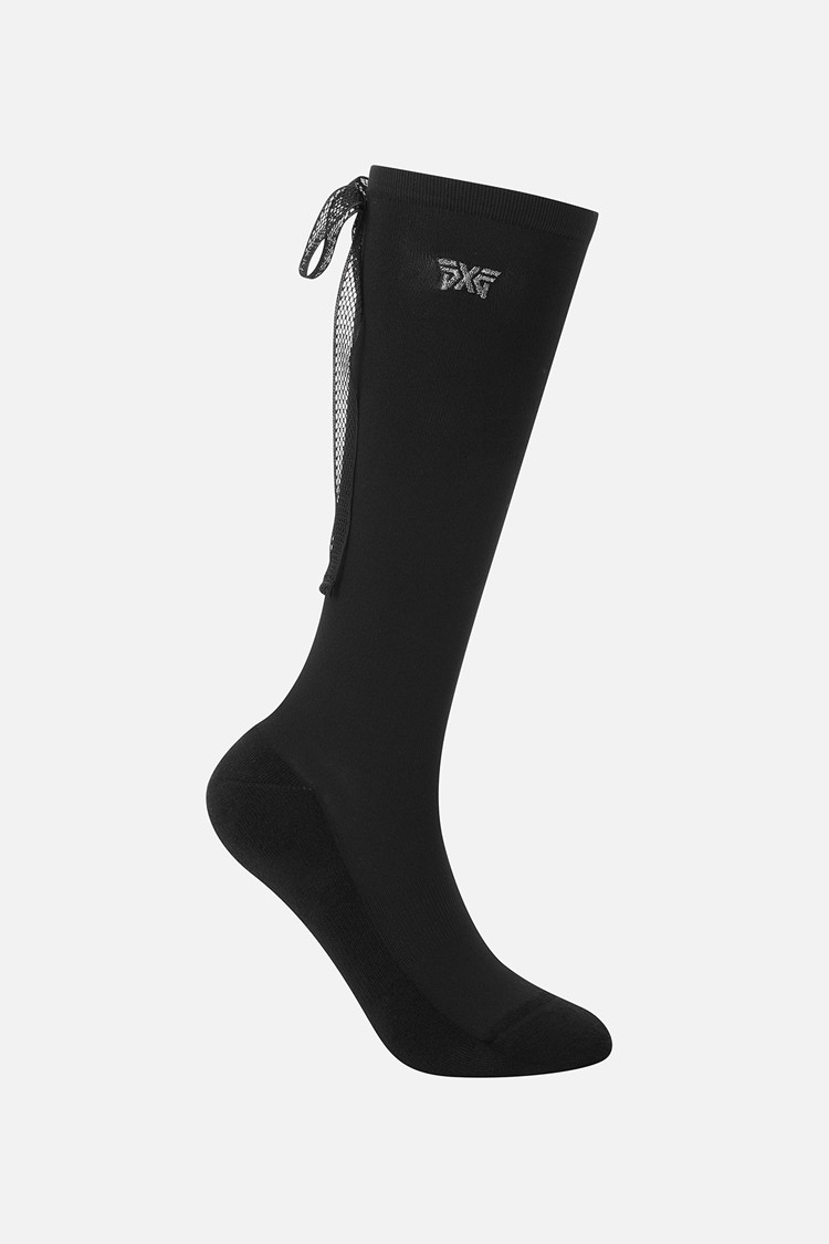 WOMEN RIBBON KNEE SOCKS PKFPW880921 BLACK 상품 이미지 1