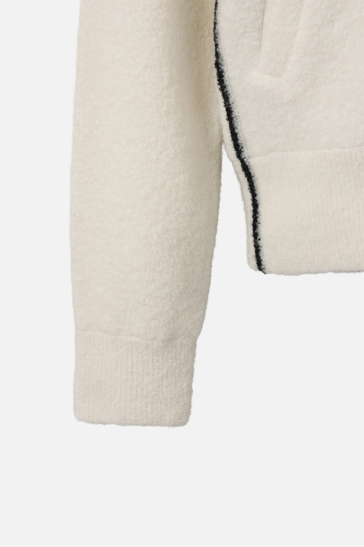 WOMEN ZIP-UP CARDIGAN PKWCW431601 WHITE 상품 이미지 1