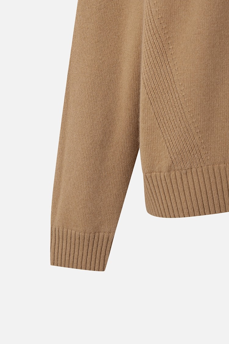 WOMEN CASHMERE WIND BLOCK SWEATER PKWPW411305 BEIGE 상품 이미지 1