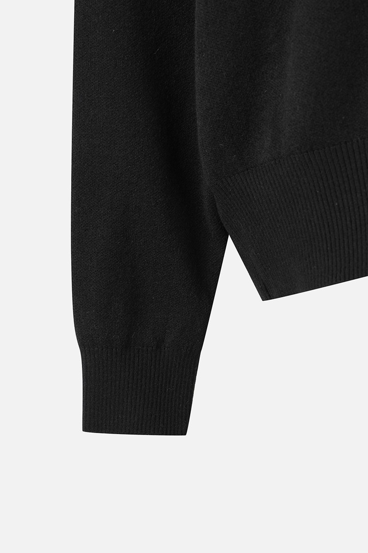 WOMEN WIND BLOCK HIGH-NECK SWEATER PKWPW411521 BLACK 상품 이미지 1