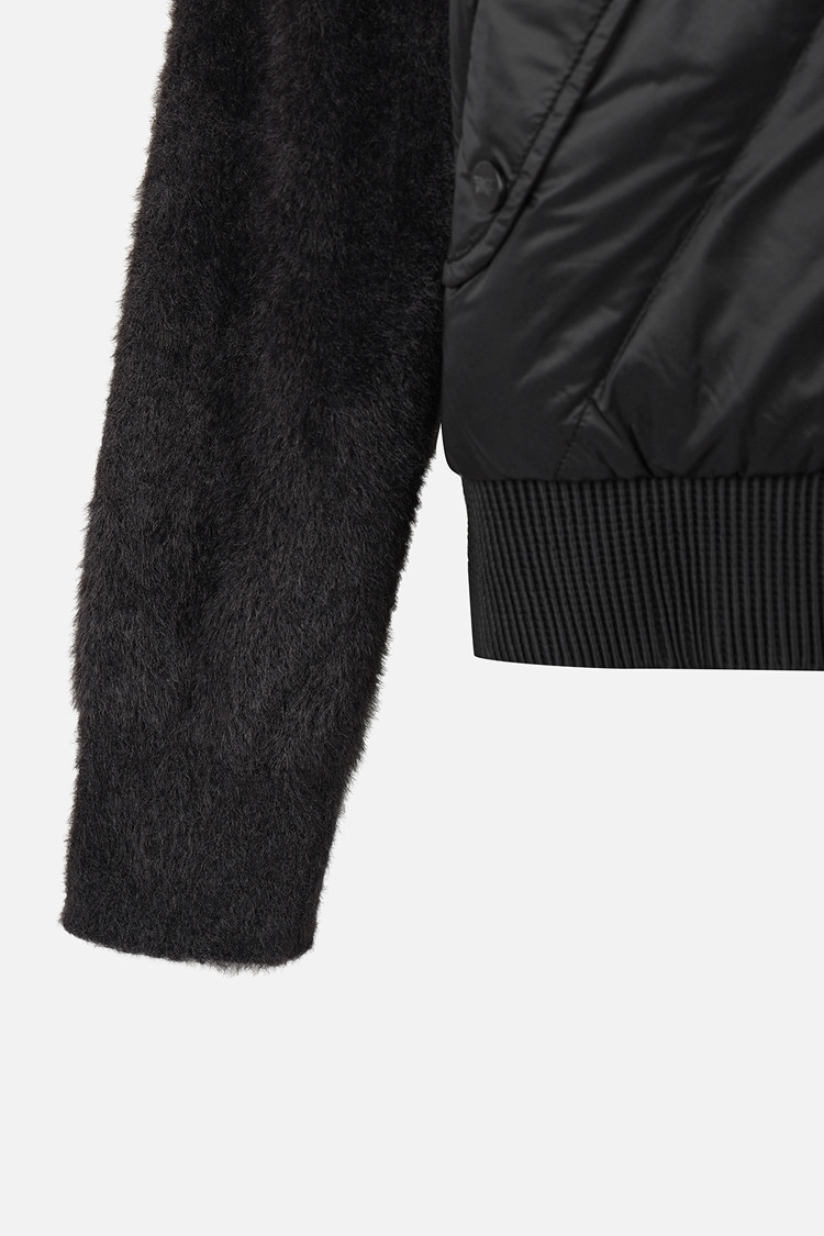 WOMEN KNIT HYBRID DOWN JACKET PKWPW631221 BLACK 상품 이미지 1