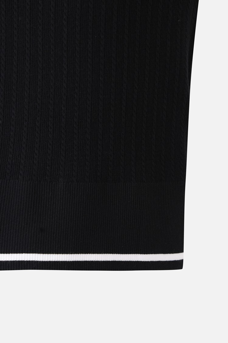 WOMEN OPEN COLLAR SWEATER PKFCW411021 BLACK 상품 이미지4