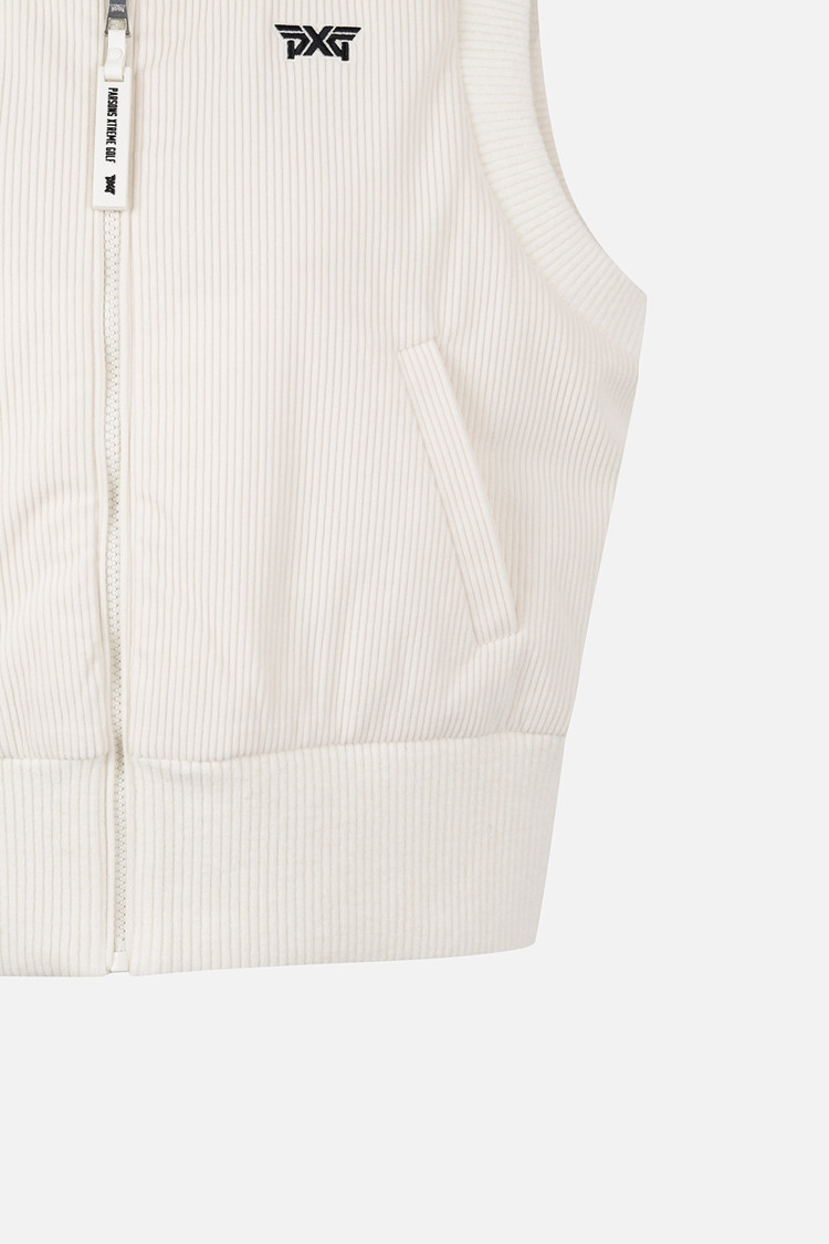 WOMEN WOVEN HYBRID KNIT VEST PKFPW421101 WHITE 상품 이미지4