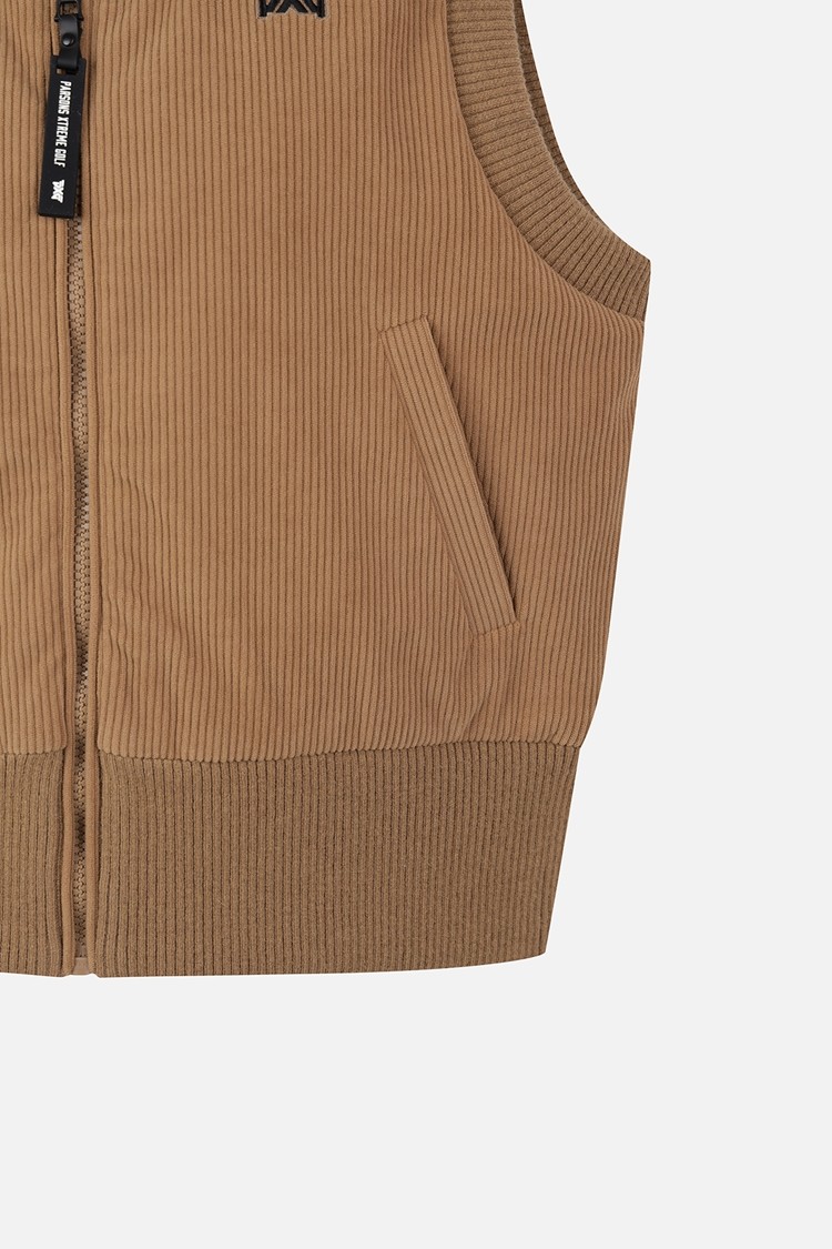 WOMEN WOVEN HYBRID KNIT VEST PKFPW421105 BEIGE 상품 이미지4